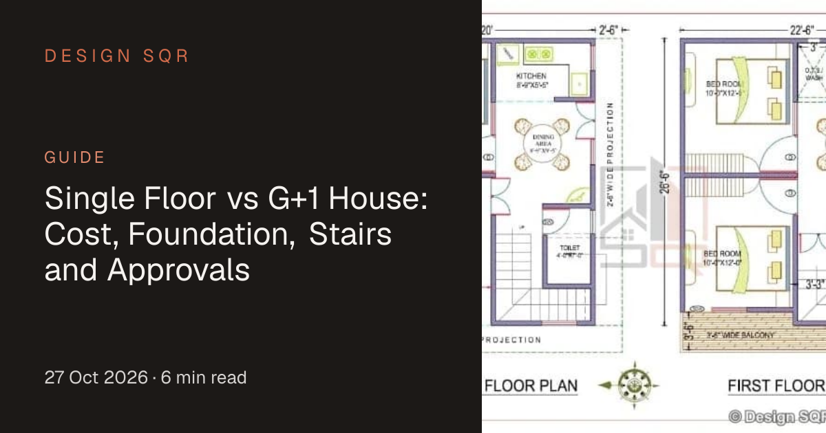 Single Floor vs G+1 House: Cost, Foundation, Stairs and Approvals ...